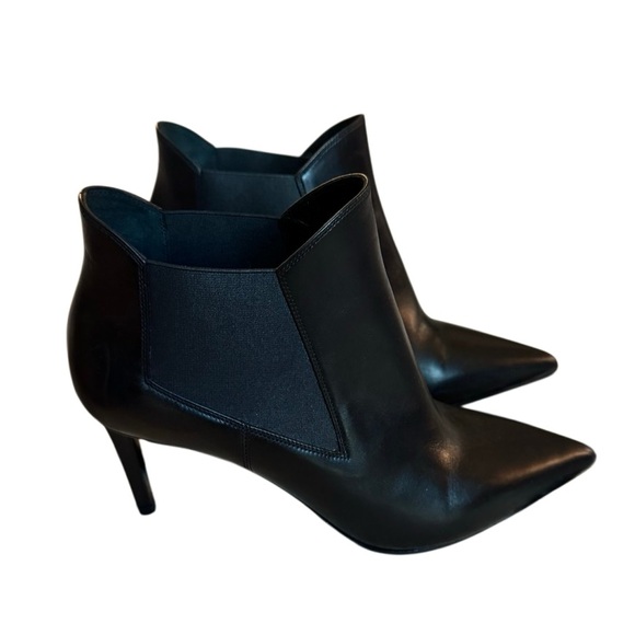 Saint Laurent Women's Black Leather Heeled Ankle Boots Size 39 (9) - Picture 1 of 10